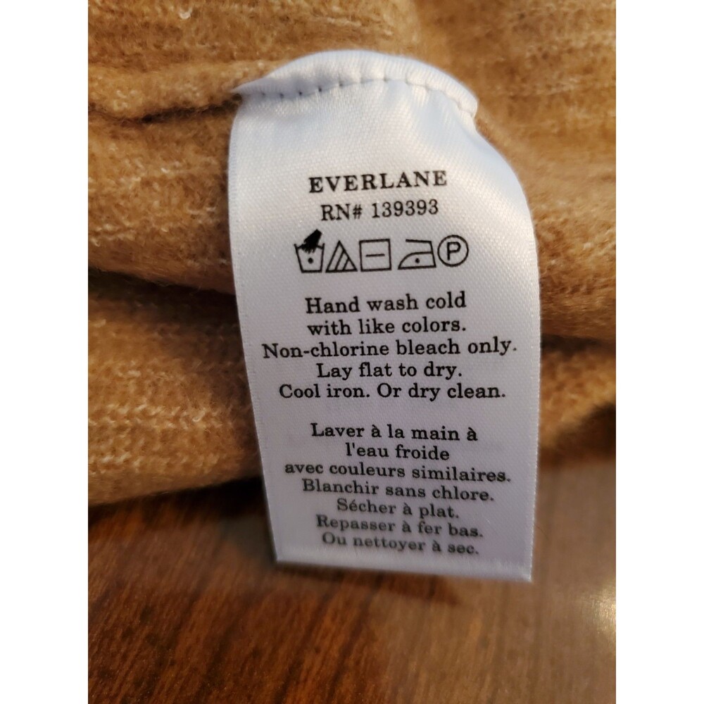 EVERLANE The Cozy Stretch Crop Top XL Color Camel Wool/Yak Soft NWT - Picture 11 of 14